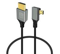 GELRHONR Cable Micro HDMI a HDMI 8k, Fino Flexible 90 grados Micro HDMI 2.1 Cable 8K@60Hz, 4K@120Hz, 48Gbps, 3D Compatible con Gopro, Camera A6300 A6400(0.5M/Right Angle Micro HDMI)