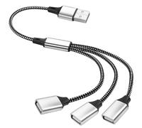 GELRHONR Cable USB Splitter Y, Cable de extensión USB A macho A 3 hembra para impresora/teclado USB/unidad flash/computadora portátil/LED-0,3M (USB 1 to 3)