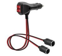 GELRHONR Divisor de encendedor de cigarrillos de coche de 1 a 2 con interruptores, encendedor de cigarrillos de 12 V/24 V, doble enchufe de 10 A, divisor de 2 vías, adaptador en Y, 30 cm