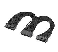 GELRHONR Dual PSU Fuente de alimentación Cable adaptador de placa base ATX de 24 pines, 24 pines (20 + 4) para cable de extensión de placa base ATX PSU Hembra a macho Y Splitter-1Ft