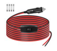 GELRHONR Enchufe macho para encendedor de cigarrillos de 12 V con interruptor de encendido y apagado, enchufe de repuesto de 15 amperios, cable resistente de 16 AWG con luz LED, enfriador de coche,