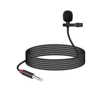 GELRHONR Micrófono de Solapa de 3,5 mm, Conector TS de 3,5 mm (1/8") Micrófono de Solapa Invisible Cableado para Amplificadores de Oratoria Pública, Producción de Video, Eventos, Conferencias 4,9 Pies