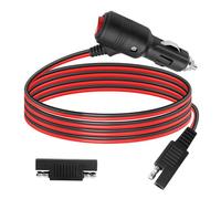 GELRHONR SAE a enchufe de encendedor de cigarrillos con interruptor, 12 V para encendedor de coche a SAE de 2 pines, adaptador de liberación rápida, cable de carga con enchufe de 15 A para coches,