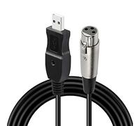 GELRHONR USB a XLR Micrófono Cable, Cable de Micrófono Cable de 3 pines XLR hembra a USB para cantar karaoke/grabación de instrumentos (3M/10FT)