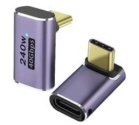 GELRHONR USB C Adaptador de Ángulo Recto, Adaptador Tipo C de 90 Grados con 8K 60Hz Video 40 Gbps Transferencia de Datos PD 240W-2 Pack (Up/Down Angle)