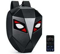 Gelrova Mochilas dinámicas Mochila para ordenador portátil, mochila de motocicleta con indicador de ojos LED, 3D Hard Shell Casco