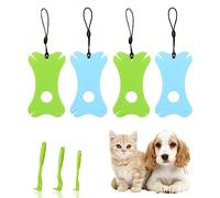 Geluode Herramientas para eliminar garrapatas, 7 unidades, pinzas para garrapatas, tarjeta de extracción de garrapatas con lente de aumento, ganchos para garrapatas, tarjeta de escala para perros,