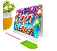 Gem Art Calendar 2027 - Planificador Creativo Mensual Hecho A Mano, Calendario De Escritorio Decorativo Con Diseño Artístico Inspirado En, Elegante Oficina, Hogar, Escuela, Dormitorio, Apartam