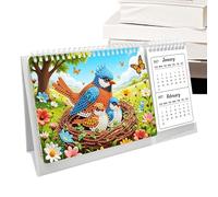 Gem Art Desk Calendar - 2027-2028 Crystal Painting Craft Planner, Relaxing DIY Desktop Organizer Providing Creative Scheduling Enjoyment | Decorative Time Management Accessory Enhancing Everyday