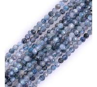 Gem-Inside 2mm de cianita azul natural, gema facetada redonda semipreciosa, cuentas sueltas para hacer joyería, hilo de 38 cm