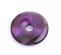 GEM-Inside - Anillos de cuarzo de amatista natural de 30 mm, piedra de donas, cuentas redondas hechas a mano para hacer joyas, suministros de cuentas para mujeres