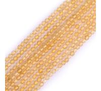 Gem-Inside - Cuentas de cuarzo citrino amarillo de 2 mm con piedras preciosas naturales facetadas, redondas, semipreciosas, sueltas para hacer joyas, hilo de 15 pulgadas