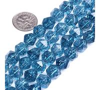 Gem-Inside - Cuentas de piedra de cianita azul natural de 10 mm, semipreciosas facetadas para hacer joyas de 38 cm de hilo de cuentas para manualidades hechas a mano (38 piezas/hilos)