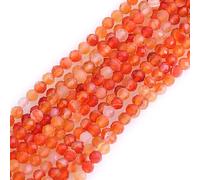 Gem-Inside - Cuentas de semilla semipreciosas para hacer joyas (3 mm), color rojo cornalina natural