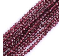 Gem-Inside - Cuentas de semilla semipreciosas para hacer joyas, 3 mm, color rojo oscuro