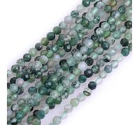 Gem-Inside - Cuentas de semilla semipreciosas para hacer joyas (3 mm), color verde