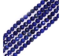 GEM-Inside - Cuentas espaciadoras redondas facetadas semipreciosas de lapislázuli azul natural de 2 mm para hacer joyas, 15 pulgadas