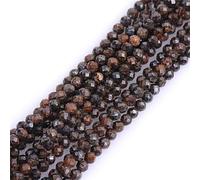 GEM-Inside - Cuentas pequeñas espaciadoras facetadas de piedra natural jaspe bronzita marrón de 3mm para hacer joyas 38,1 cm