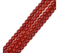 Gem-Inside - Cuentas redondas de ágata roja de 6 mm para hacer joyas, cuentas semipreiosas de 38 cm
