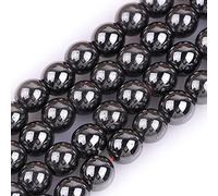 Gem-Inside - Cuentas redondas de hematita negra magnética de 6 mm para bisutería, 15 pulgadas