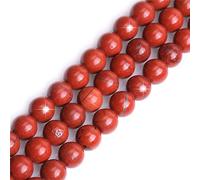 GEM-Inside - Cuentas redondas semipreciosas de jaspe rojo natural de 12 mm para hacer joyas, suministros de manualidades hechos a mano, 15 pulgadas