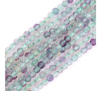 Gem-Inside - Cuentas redondas semipreciosas sueltas de cuarzo fluorita multicolor de 3 mm para hacer joyas, hilo de 38 cm