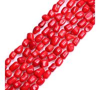 Gem-Inside - Cuentas sueltas de 4 x 8 mm, coral, color rojo