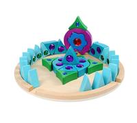 Gem Stacking Blocks - Wooden Puzzle Set, Colorful Pattern | Medium Size Sparkling Gemstone Pieces with Feature, Educational Toy For Early Skill Development, Preschool Playroom, Kids Lear