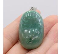 Gema de piedra natural, colgante de cuarzo rosa, artesanías hechas a mano, collar con abalorio DIY,Aventurina verde