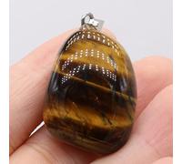 Gema de piedra natural, colgante de cuarzo rosa, artesanías hechas a mano, collar con abalorio DIY,Piedra de ojo de tigre