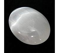 Gema de selenita ovalada de 97 gramos de cristal curativo Reiki Feng Shui, regalo de bienestar psicológico, energía metafísica Aura Vaastu Wisdom espiritual