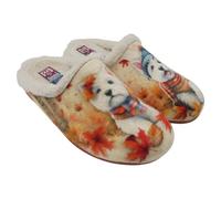 Gema Garcia - 7000 Zapatillas de Casa Mujer con Plantilla de Gel Extraíble | Pantuflas Cómodas | Diseño Original de Perritos | Suela Antideslizante | Fabricadas en España MUJER color: CALDERA talla: 3