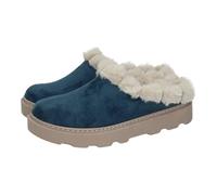 GEMA GARCIA 8650-23 Zapatillas Tipo Zueco Mujer Azul con Forro de Pelo, Plantilla extraíble y Suela Antideslizante, Calzado cálido y cómodo para casa o Exterior Mujer Zapatillas Azul 38
