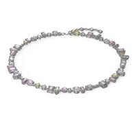 Gema Necklace, Adjustable, with Multicolored Crystals In Mixed Classic Cuts On A Rhodium Finish Setting, Part Of The Gema Collection-Yvan