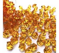 Gemas acrílicas, para piedras de cristal, rocas de hielo, 150 piezas de rellenos decorativos de colores mixtos para jarrones, peceras, centros de mesa de fiesta de boda (naranja)