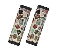 Gemas, cristales y minerales de geología vintage, 2 piezas de fundas para asas de equipaje, cubiertas suaves y cómodas para asas de equipaje. Etiqueta para equipaje.