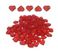 Gemas de corazón rojo - Paquete de 55 cristales de corazón acrílicos para manualidades, de piedras de amor para mamá, San Valentín, decoración de bodas, álbumes de recortes, tarjetas, proyecto