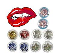 Gemas de dientes 10 cajas de joyería de dientes de 2,5 mm, joyería de dientes redondos, 90 piezas en una caja, suministros de gemas dentales, kit profesional de inicio