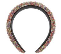 Gemas de Imitación Diadema Ancha y Franela de Mujer | 1, Base de Esponja y Acabado Elegante, para Peinados de Niñas en Fiestas y Fotos