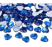 Gemas decorativas acrílicas corazón azul 14x14mm. 500u.Aprox.