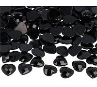 Gemas decorativas acrílicas corazón negro opaco 14x14mm. 500u.Aprox.