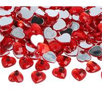 Gemas decorativas acrílicas corazón rojo 14x14mm. 500u.Aprox.