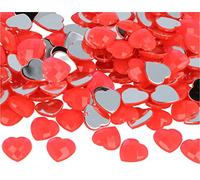 Gemas decorativas acrílicas corazón rosa fluor 14x14mm. 500u.Aprox.