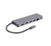 Gembird - A-CM-COMBO5-05 hub de interfaz USB 3.2 Gen 1 (3.1 Gen 1) Type-C 5000 Mbit/s Gris