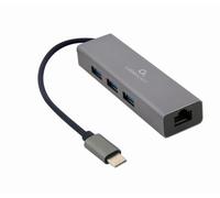 GEMBIRD A-CMU3-LAN-01 Adaptador USB-C - LAN RJ-45 1GB + HUB 3X USB 3.1