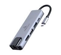 Gembird adaptador multipuerto usb tipo c 5 en 1 hub hdmi pd lan