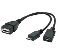 Gembird adaptador otg micro usb(m) a micro usb y usb (h) 0.15m negro