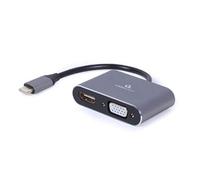 Gembird Adaptador USB Tipo C A-USB3C-HDMIVGA-01 a HDMI y VGA 0,15 m Gris