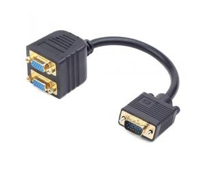 Gembird Cable Alargador VGA a 2xVGA Macho/Hembra 20cm Negro