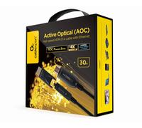 Gembird Cable AOC HDMI Premium Series CCBP-HDMID-AOC-30M, 4K@60Hz, HDR, Ethernet, 30 Metros, Negro